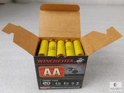 25 Rounds Winchester AA 20 Gauge Shotgun Shells 2-3/4" 7/8 oz 8 Shot 1200 Velocity