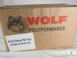 Case 500 Rounds Wolf Performance .300 AAC Blackout Ammo FMJ 145 Grain