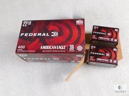 400 Rounds Federal .22 LR Ammo 38 Grain Copper Plated HP High Velocity