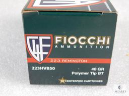 50 Rounds Fiocchi .223 REM Ammo 40 Grain Ballistic Tip Boat Tail great for Home defense & hunting