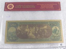 $20 24k Gold Banknote with Certificate of Authenticity