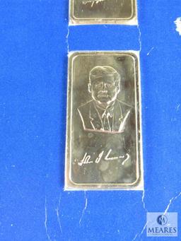 JFK and Truman - Hamilton Mint Presidential Ingots - 24k gold over .999 fine silver