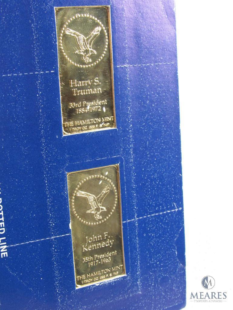 JFK and Truman - Hamilton Mint Presidential Ingots - 24k gold over .999 fine silver