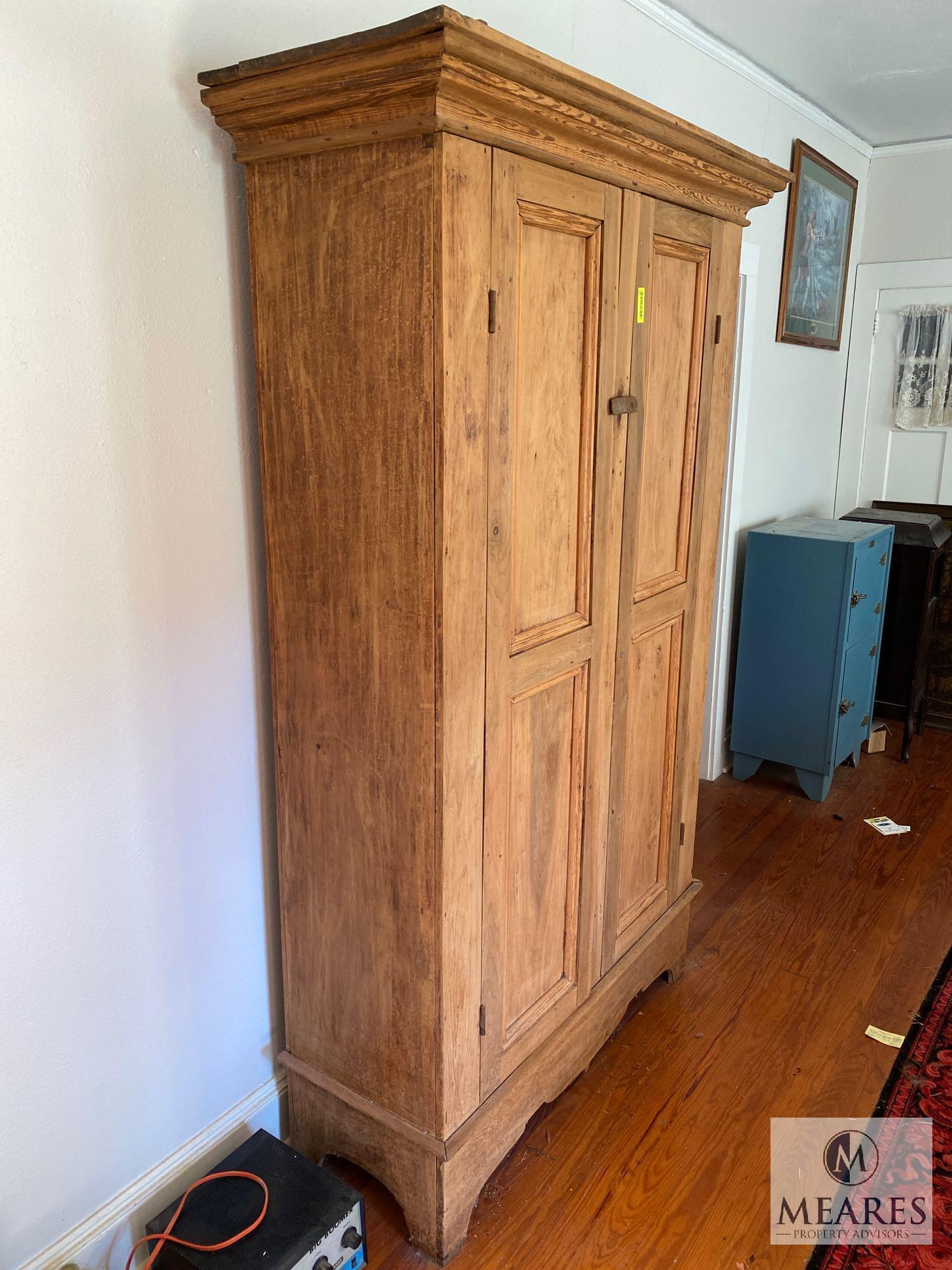 Wooden Two-Drawer Storage Cabinet with All Contents