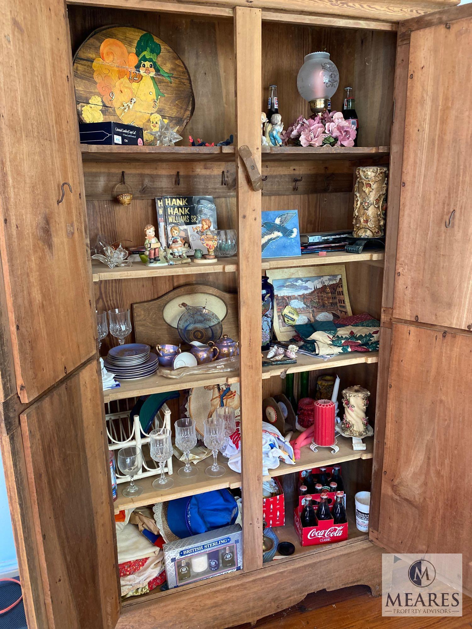 Wooden Two-Drawer Storage Cabinet with All Contents