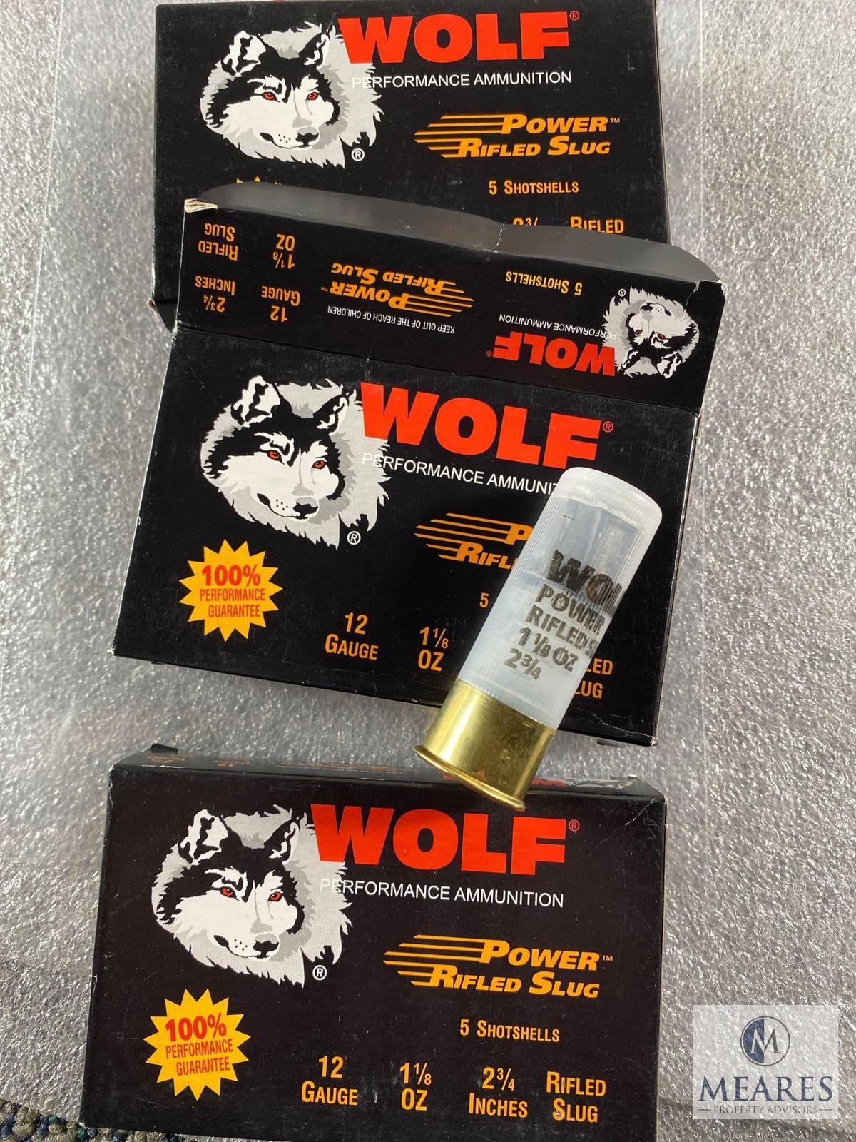 15 Rounds - Wolf 12-gauge Power Rifled Slug Shotgun Shells