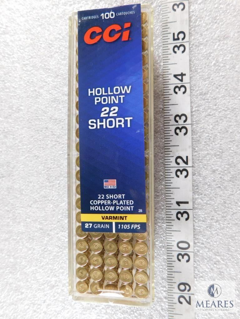 100 Rounds CCI 22 Short Ammo. 27 grain 1105FPS. Copper-Plated Hollow Point.