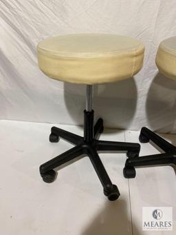 Three Adjustable Cushioned Rolling Stools