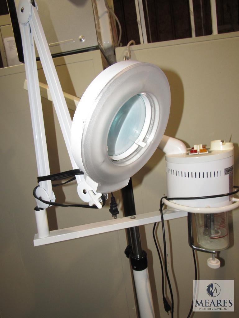 Facial Steamer and Cold Light Magnifier on Rolling Stand