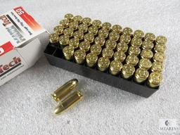 50 rounds 9mm Maxxtech ammo. 115 grain FMJ. Brass case reloadable