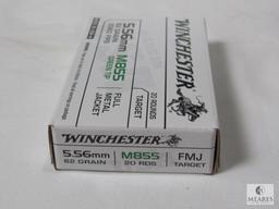 20 Rounds Winchester 5.56mm 62 Green M855 Green Tip FMJ Ammo