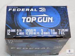 25 rounds Federal Top Gun .12 gauge shotgun shells. 2 3/4" 7 1/2 shot 1200 FPS.