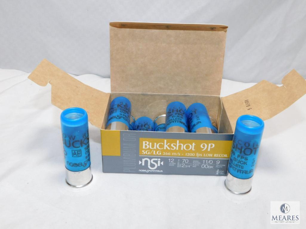 10 rounds Nobel Sport .12 gauge Buckshot 2 3/4" 00 Buck 9 pellet 1200 FPS.