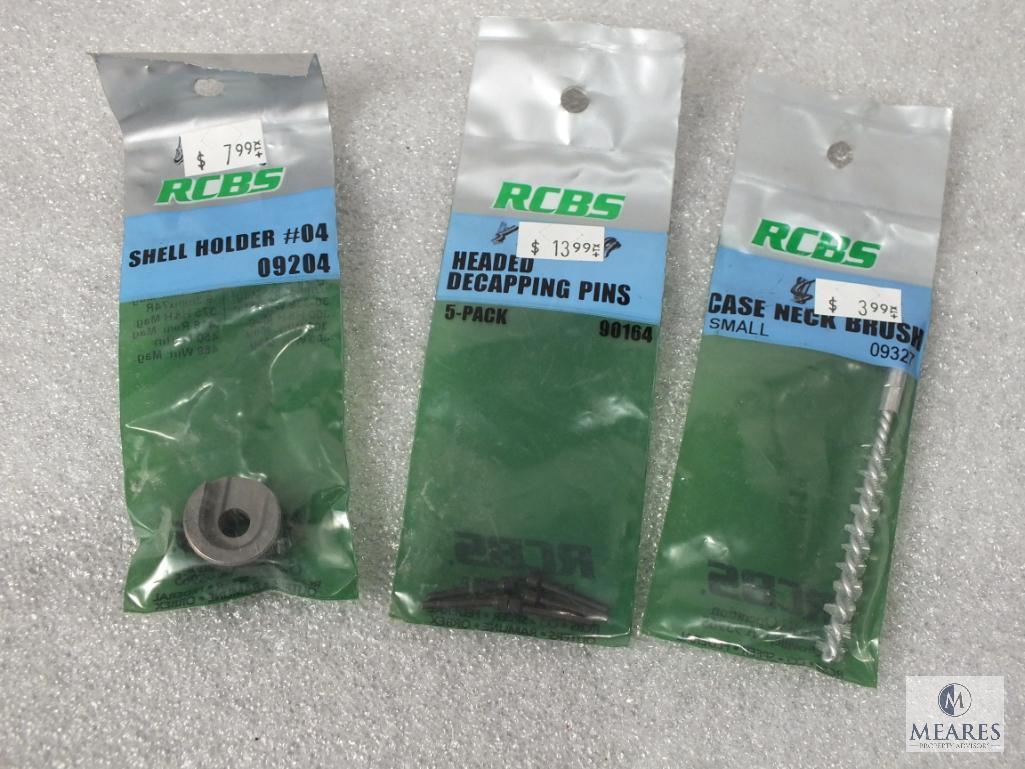 New RCBS Case Neck Brush, Headed Decapping Pins, & Shell Holder #04