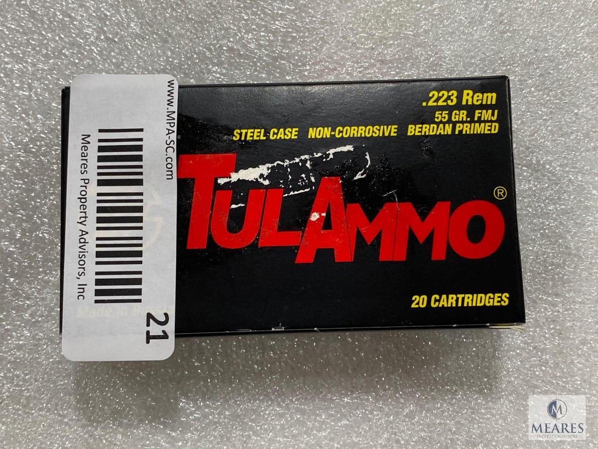 20 Rounds TulAmmo .223 REM 55 Grain FMJ