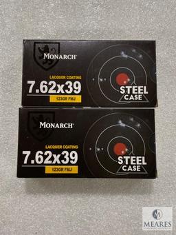 40 Rounds Monarch 7.62 x 39 Steel Case 123 Grain FMJ