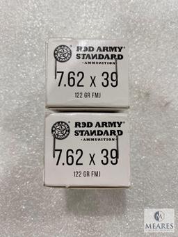 40 Rounds Red Army Standard 7.62 x 39 Steel Case 122 Grain FMJ