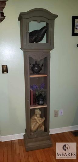 Wood Clock Tower Decorative Shelf / Bookcase