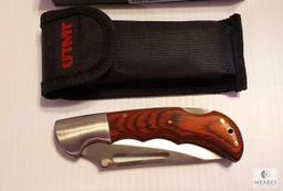 New OTMT Wood Handle Lockback Folder Knife