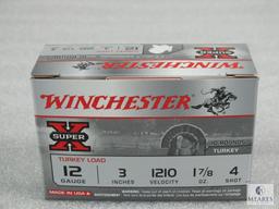 10 rounds Winchester .12 gauge 2 3/4" #4 shot 1260FPS Turkey load.