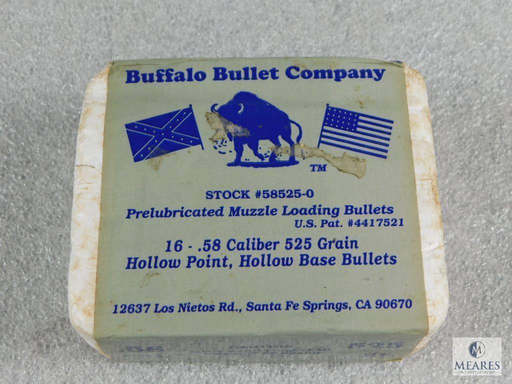 16 Count Buffalo Bullet Co .58 Caliber 525 Grain Hollow Base Bullets