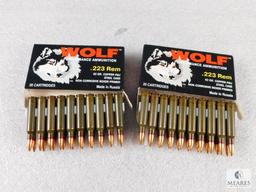 40 Rounds Wolf .223 REM Ammo 62 Grain Copper FMJ Steel Case Ammo