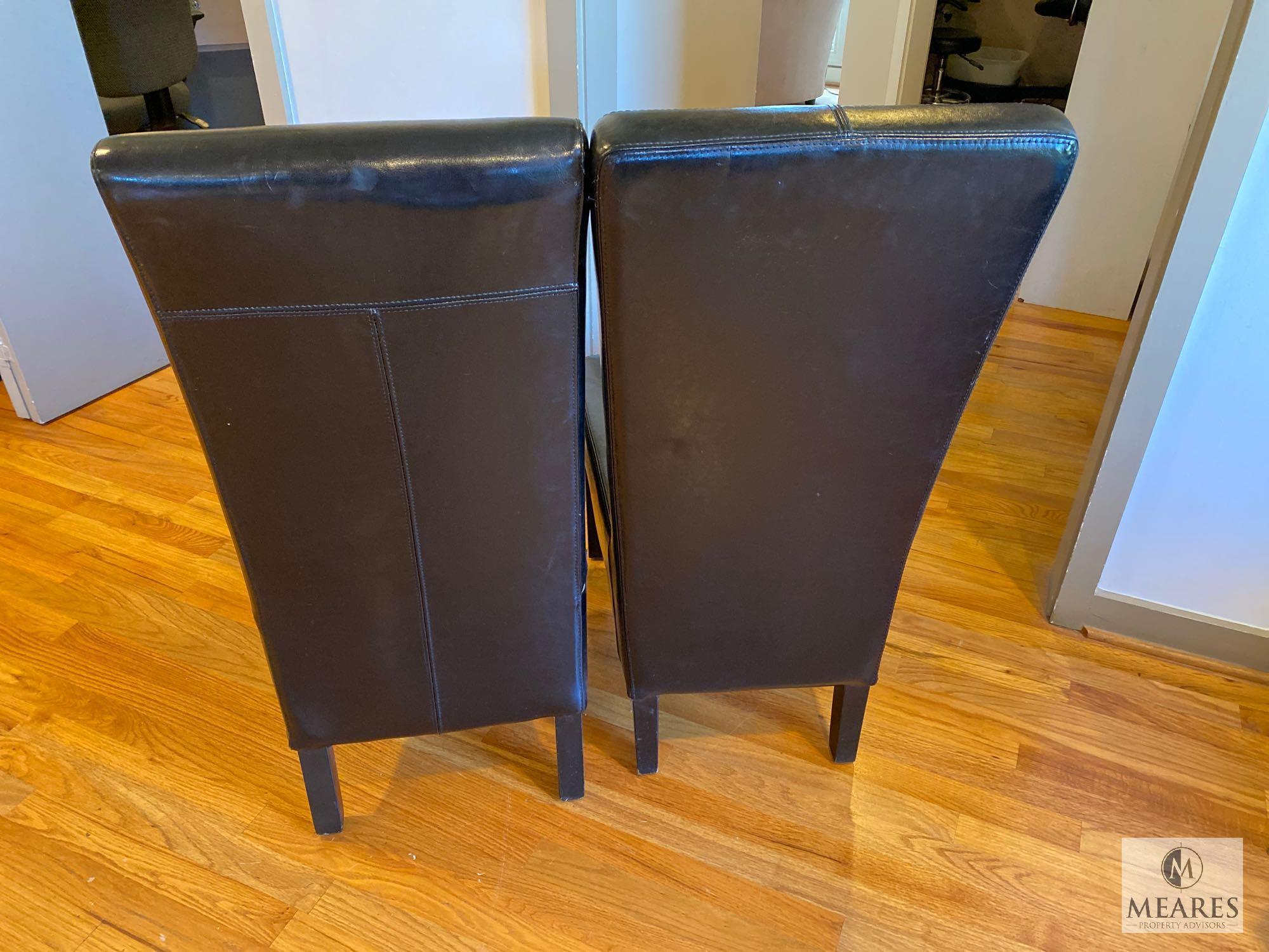 Two Coordinating Straight Back Chairs