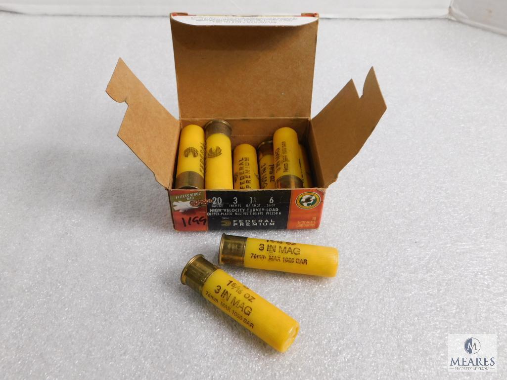 10 Rounds Federal 20 Gauge 3" High Velocity Turkey Load 6 Shot Shells