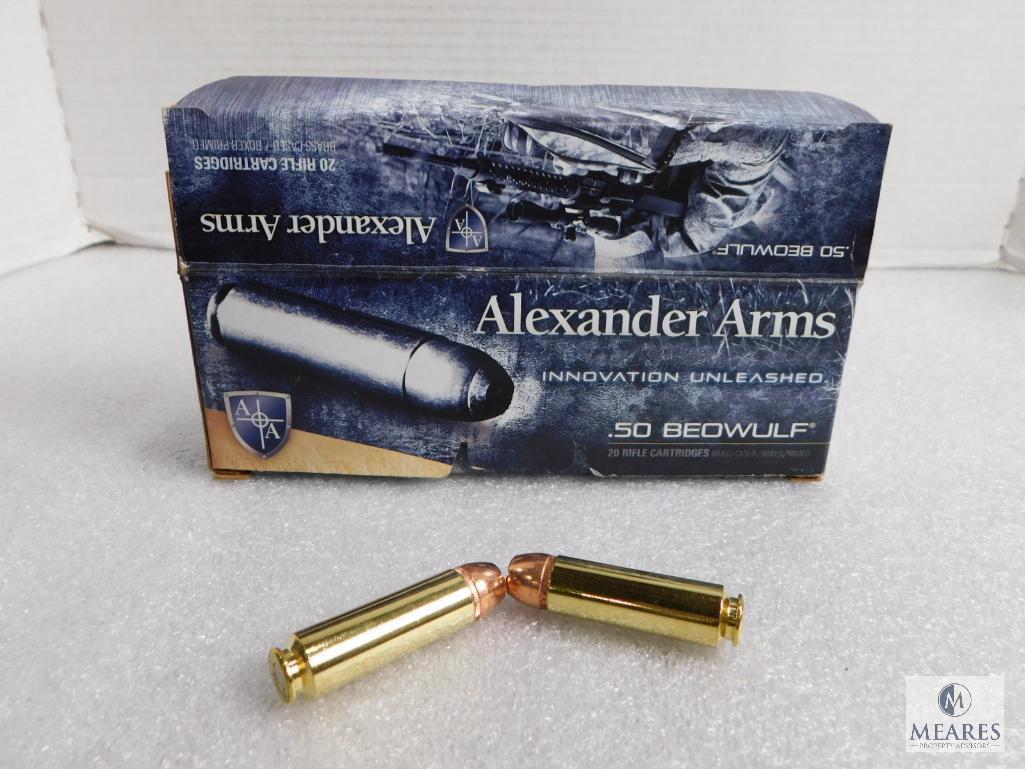 20 Rounds Alexander Arms .50 Beowulf 350 Hollow Point XTP Ammo