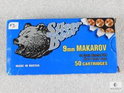 50 Rounds Silver Bear 9mm Makarov 94 Grain FMJ Ammo