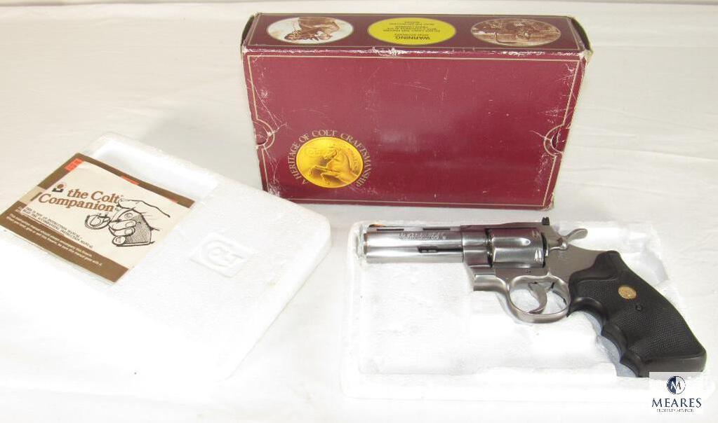 1989 Colt Python .357 Magnum 4" Stainless Revolver with Box