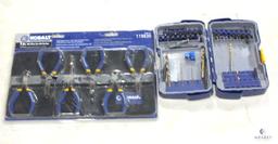 Lot Kobalt Speed Kit Bits and New 6 pc Set of Mini Pliers with Zipper Case