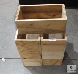 Lot of 7 Solid Wood Storage Bins