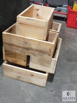 Lot of 7 Solid Wood Storage Bins