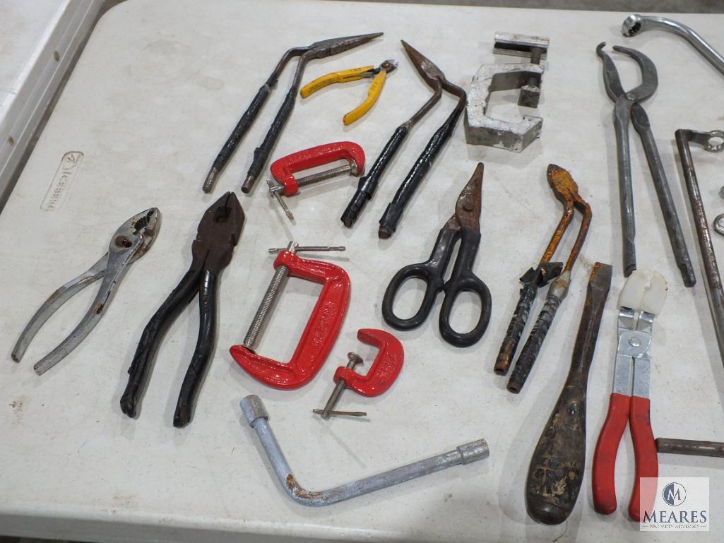 Lot of Miscellaneous Hand Tools - Snips, Pliers, Clamps and more