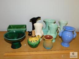 Lot Vintage Pottery & Ceramic Vases - Most Stamped USA on base