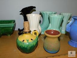 Lot Vintage Pottery & Ceramic Vases - Most Stamped USA on base