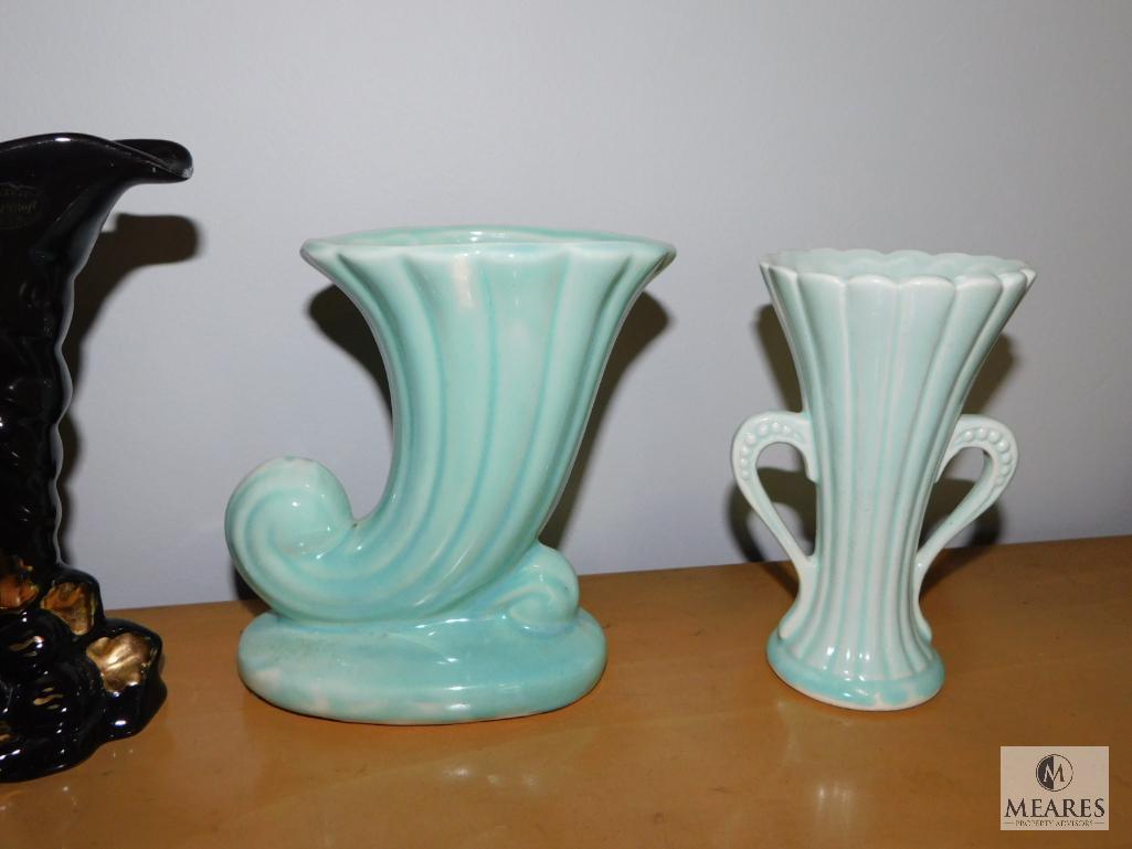 Lot Vintage Pottery & Ceramic Vases - Most Stamped USA on base