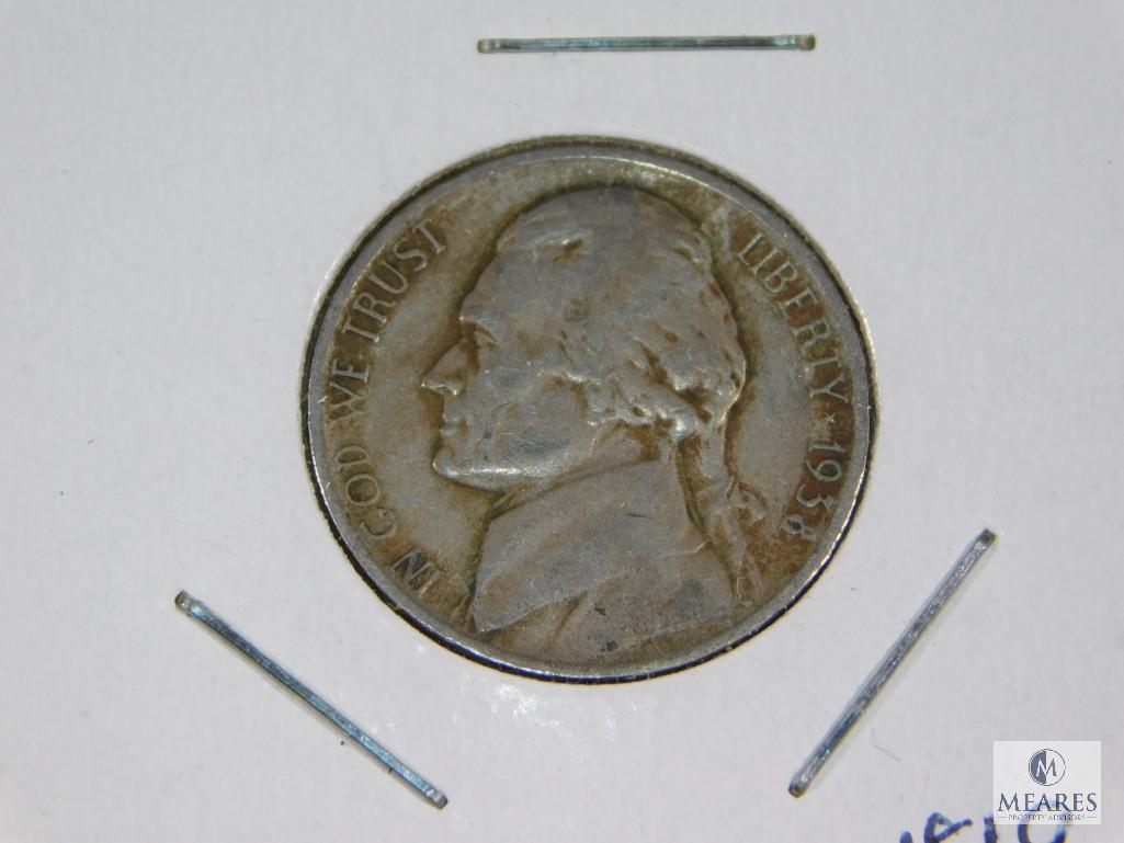 1938 - D Jefferson Nickels