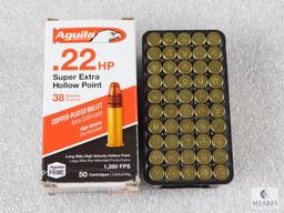 50 Rounds Aguila .22 Long Rifle Ammo. 38 Grain Hollow Point High Velocity.