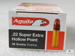 50 Rounds Aguila .22 Long Rifle Ammo. 38 Grain Hollow Point High Velocity.