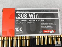 20 Rounds Aguila .308 Winchester Ammo. 150 Grain FMJ Boat Tail.