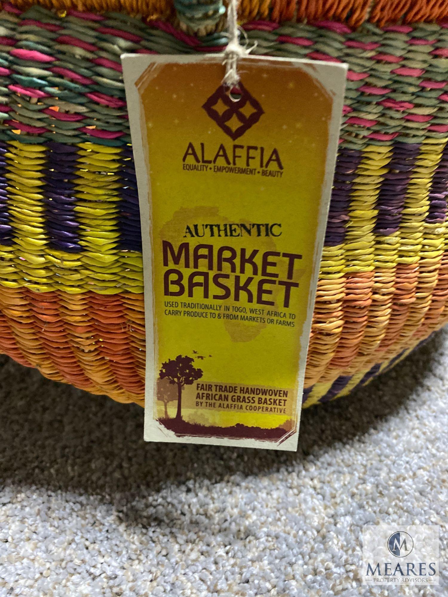 Fabric Covered Wire Baskets and African Market Basket