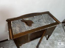 Antique Wood and Marble Washstand