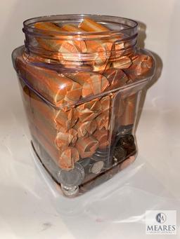 Jar of Money! Includes 23 Rolls of Washington Quarters