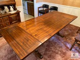 Unique Vintage Dining Table with Two Leaves
