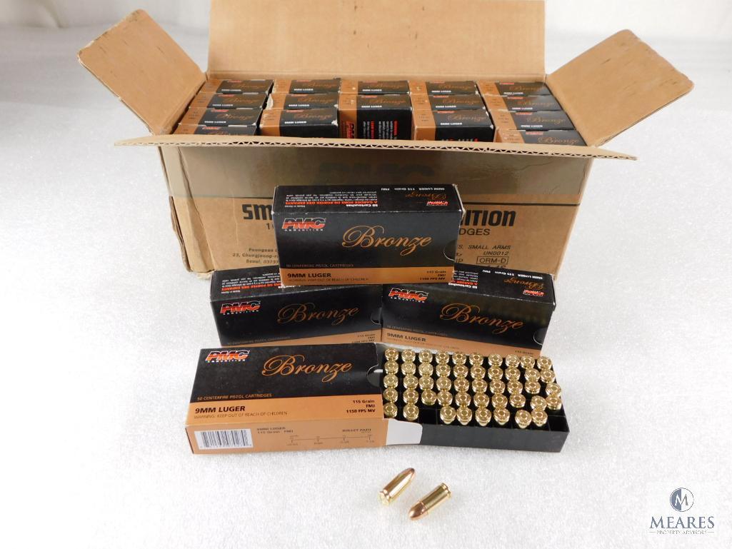 1000 Rounds PMC 9mm Ammo 115 Grain FMJ (Full Case)