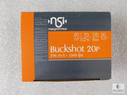 70 Rounds Nobel Sport .20 Gauge Buckshot 2 3/4" #4 Buck 1300 FPS