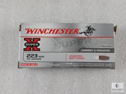 40 Rounds Winchester .223 Remington Ammo. 55 Grain Jacketed Soft Point Varmint