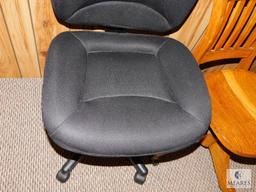 Lot of 3 Assorted Office Desk Chairs includes 1 Wooden & 2 Upholstered